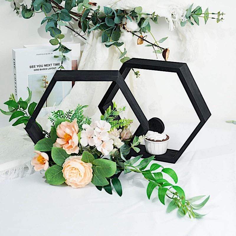 2 9 in Hexagon Geometric Wall Shelves Wood Centerpieces