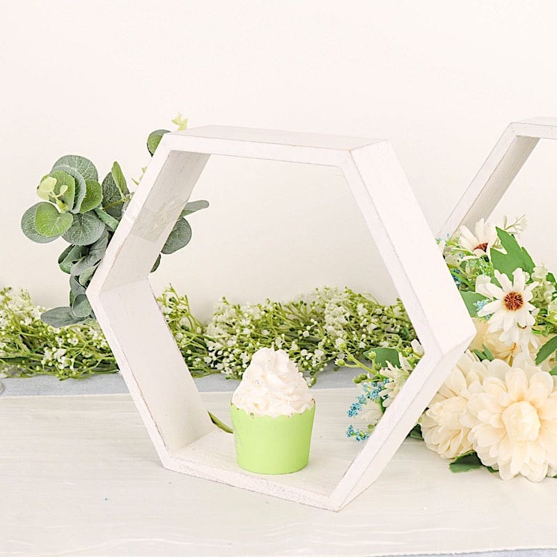 2 9 in Hexagon Geometric Wall Shelves Wood Centerpieces