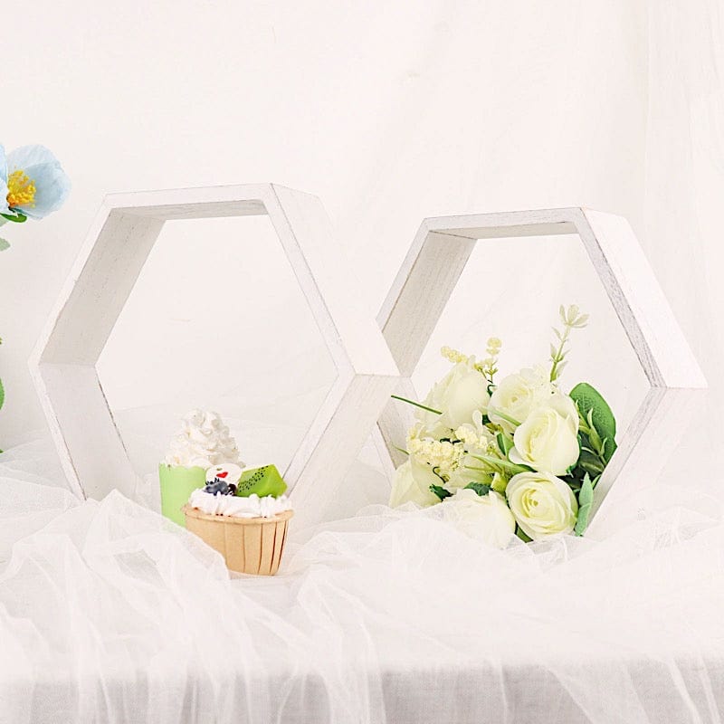 2 9 in Hexagon Geometric Wall Shelves Wood Centerpieces