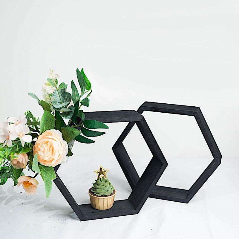 2 9 in Hexagon Geometric Wall Shelves Wood Centerpieces