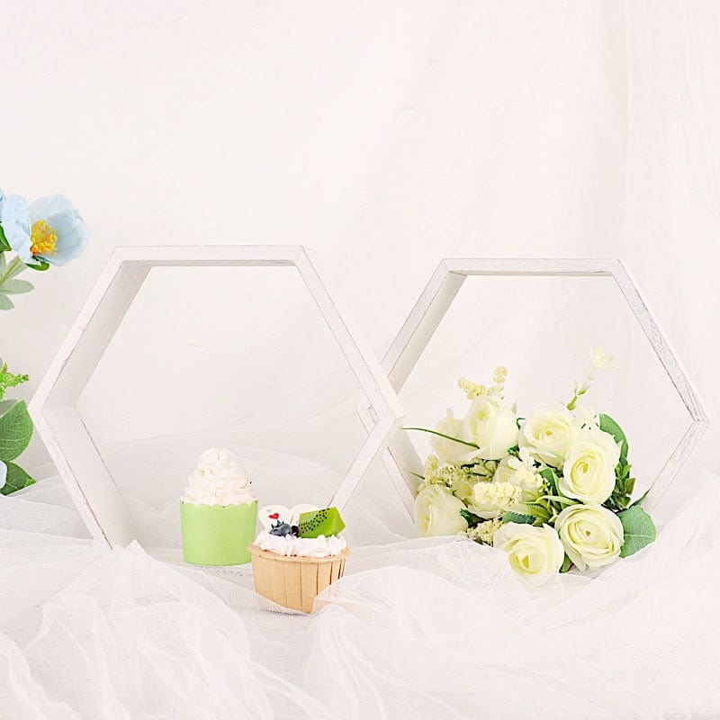 2 9 in Hexagon Geometric Wall Shelves Wood Centerpieces