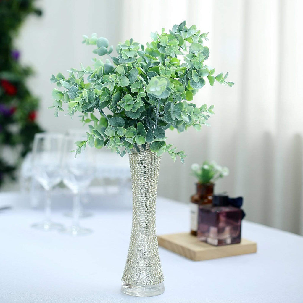 3 pcs 14" Frosted Green Branches Artificial Eucalyptus Greenery
