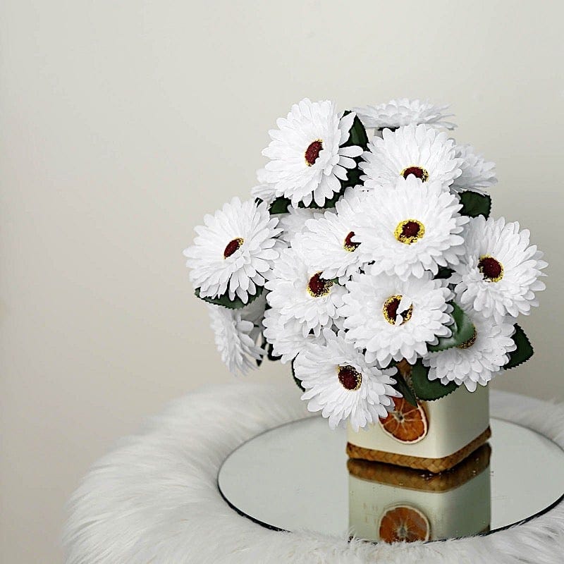 6 Bushes  20 White Artificial Daisy Flower Spray, Silk Flowers Bouqu