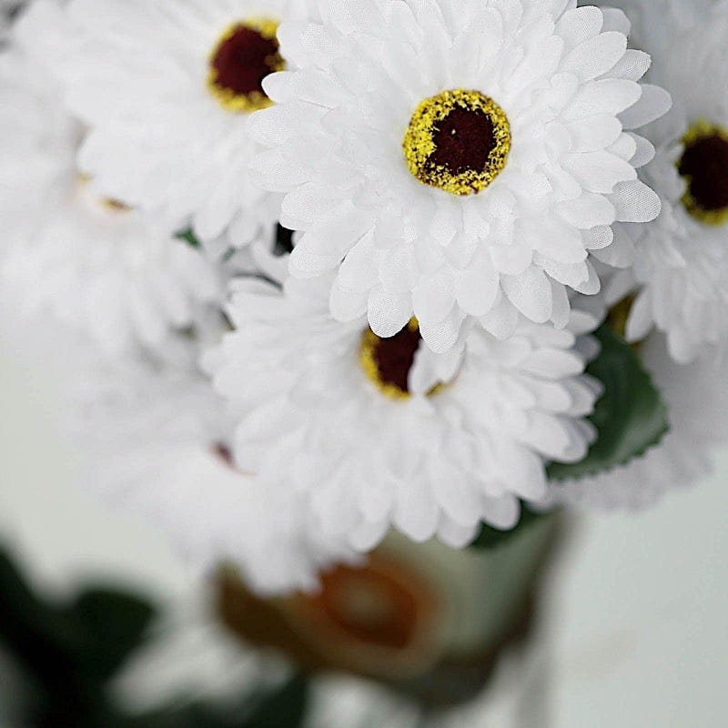 4 Bushes White Gerbera Daisy Artificial Flowers, Artificial Daisy