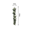48" long Frosted Green Artificial Eucalyptus Leaves with Silk Ranunculus Flowers Vine Garland