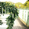 48" long Light Frosted Green Artificial Willow and Fern Fronds Leaves Vine Garland