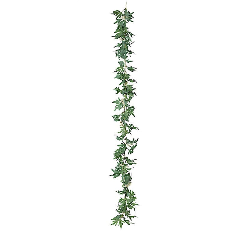 6 feet Cream Silk Daisy Flowers Garland with Leaves Hanging Vine
