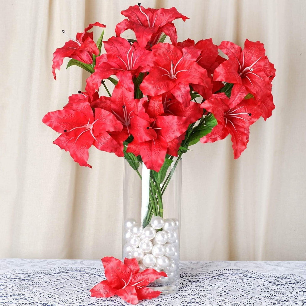 54 pcs Red Extra Large Casa Blanca Artificial Lilies