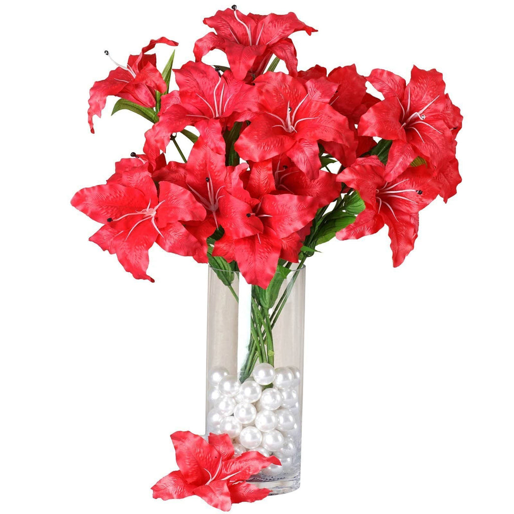 54 pcs Red Extra Large Casa Blanca Artificial Lilies