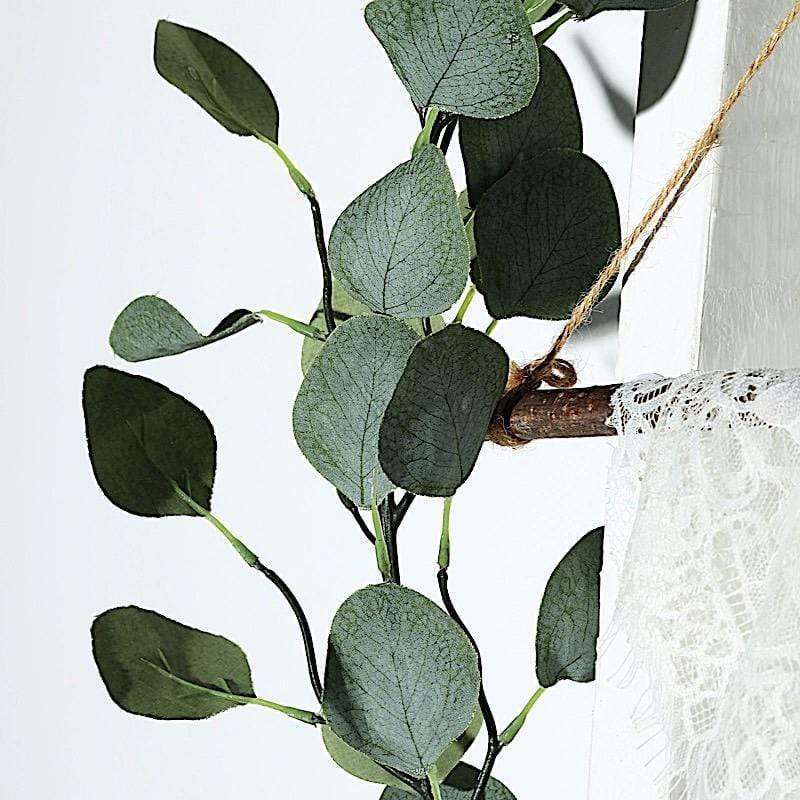 6.5 ft long Frosted Green Artificial Eucalyptus Leaves Vine Garland