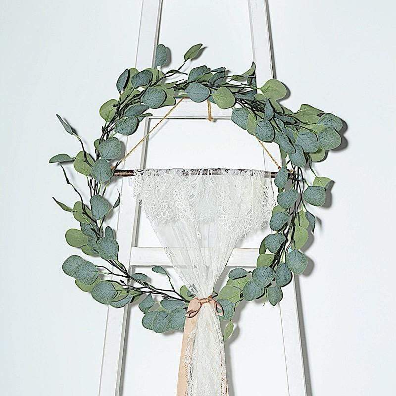6.5 ft long Frosted Green Artificial Eucalyptus Leaves Vine Garland
