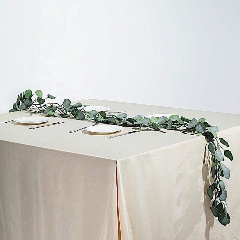 6.5 ft long Frosted Green Artificial Eucalyptus Leaves Vine Garland