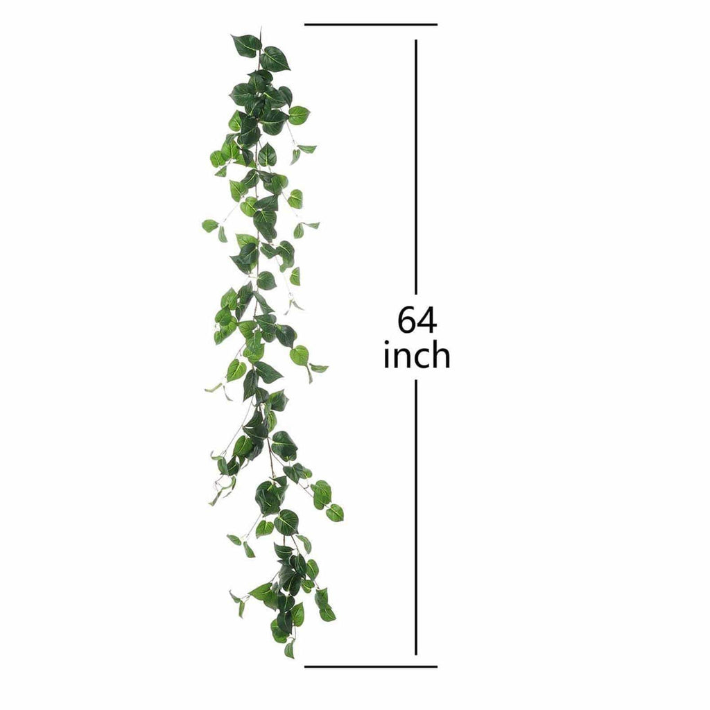 60" long Green Artificial Poplar Leaves Vine Garland