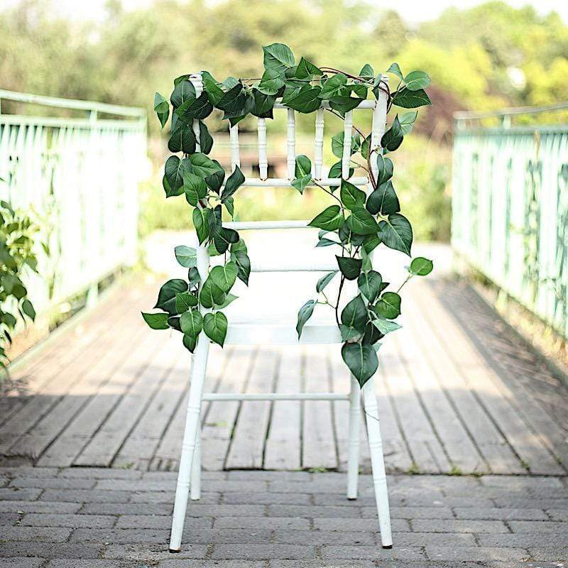 60" long Green Artificial Poplar Leaves Vine Garland