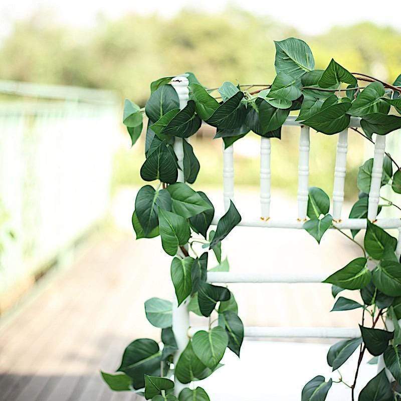 60" long Green Artificial Poplar Leaves Vine Garland