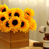 70 pcs Yellow 21" Tall Artificial Silk Sunflowers - 5 Bushes