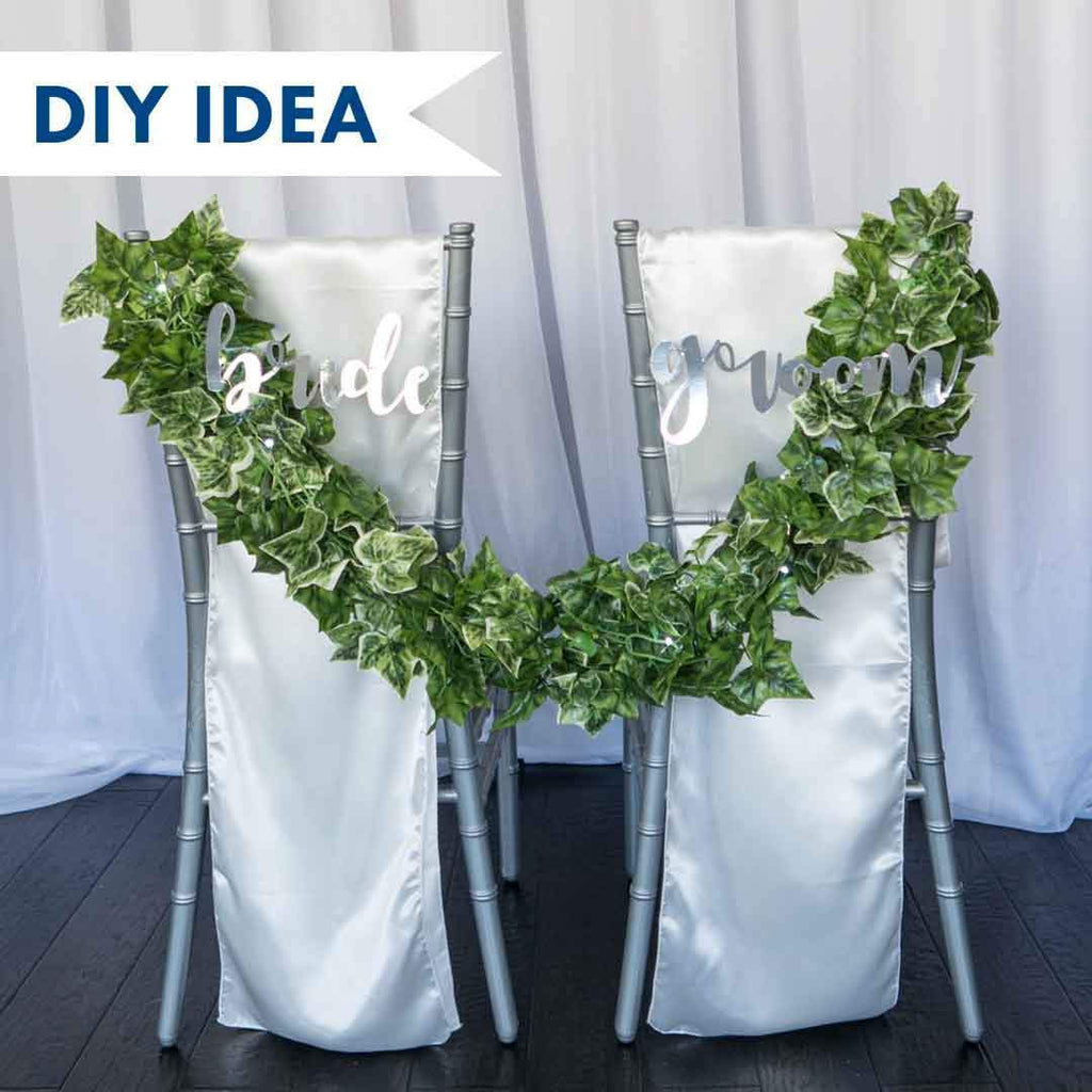 Bride and Groom Chair Signs | BalsaCircle.com