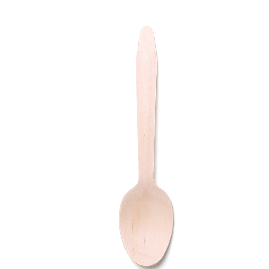 100 pcs 6" Natural Birch Wooden Spoons