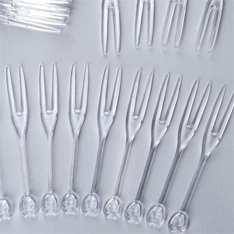100 pcs Clear Plastic Cocktail Forks