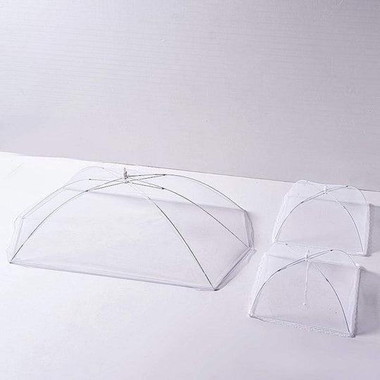 3 White Pop Up Umbrella Tents Food Covers