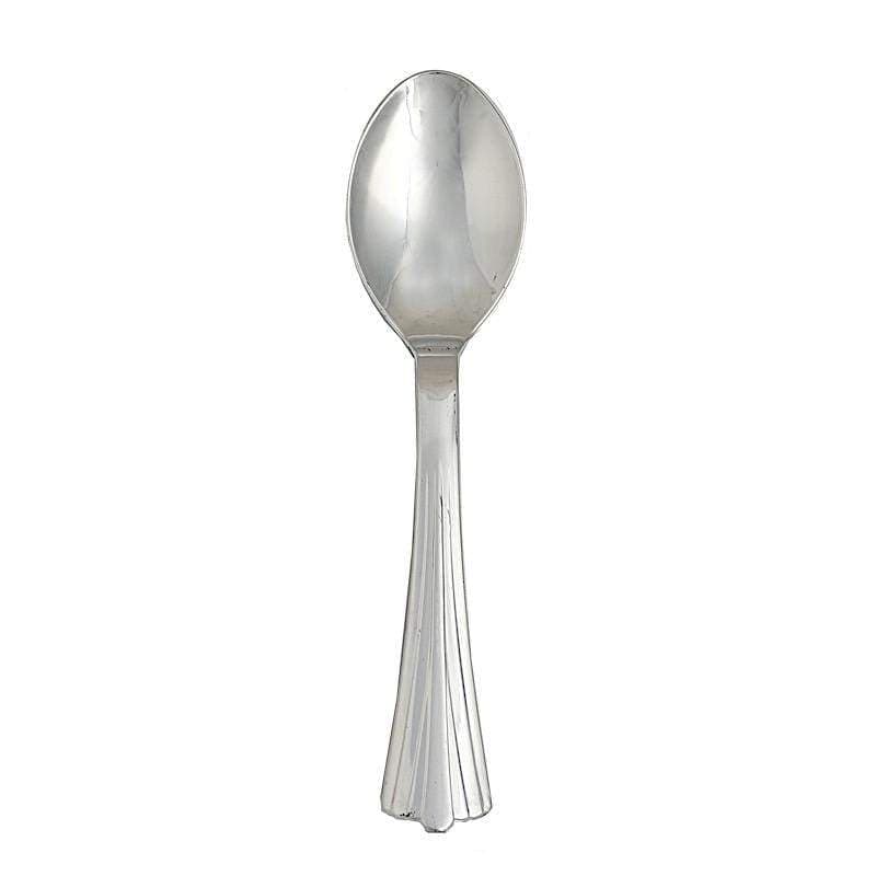 36 pcs 5.5" Silver Disposable Plastic Party Tea Spoons
