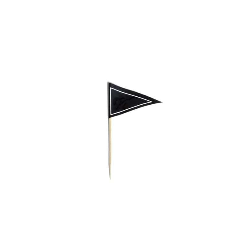 50 pcs Black Pennant Flag Wood Toothpicks
