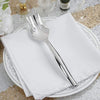 1 pc 9.75" Silver Disposable Plastic Party Serving Fork