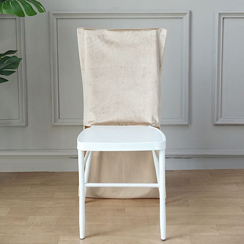 Soft Velvet Chiavari Dining Chair Back Slipcover