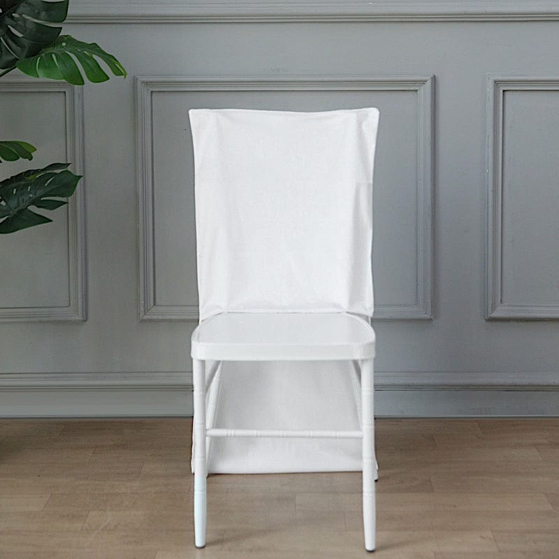 Soft Velvet Chiavari Dining Chair Back Slipcover