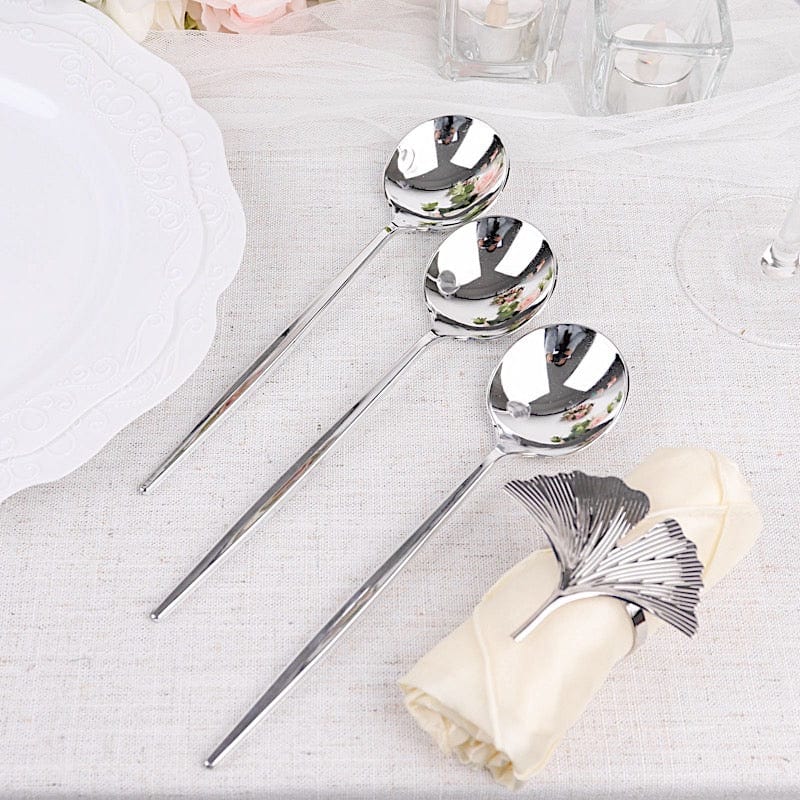24 pcs 8 in Heavy Duty Plastic Spoons Disposable Cutlery