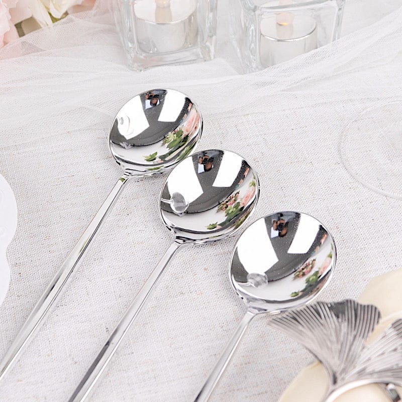 24 pcs 8 in Heavy Duty Plastic Spoons Disposable Cutlery