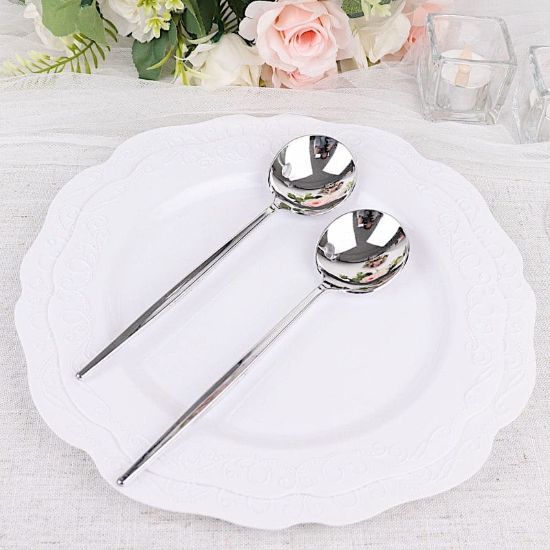 24 pcs 8 in Heavy Duty Plastic Spoons Disposable Cutlery