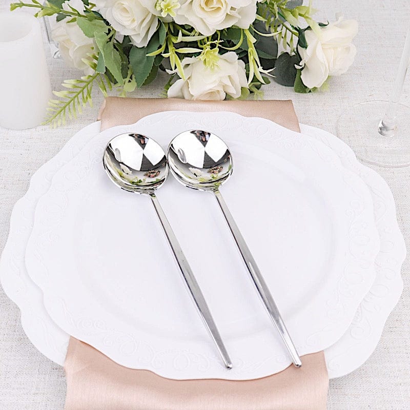 24 pcs 8 in Heavy Duty Plastic Spoons Disposable Cutlery