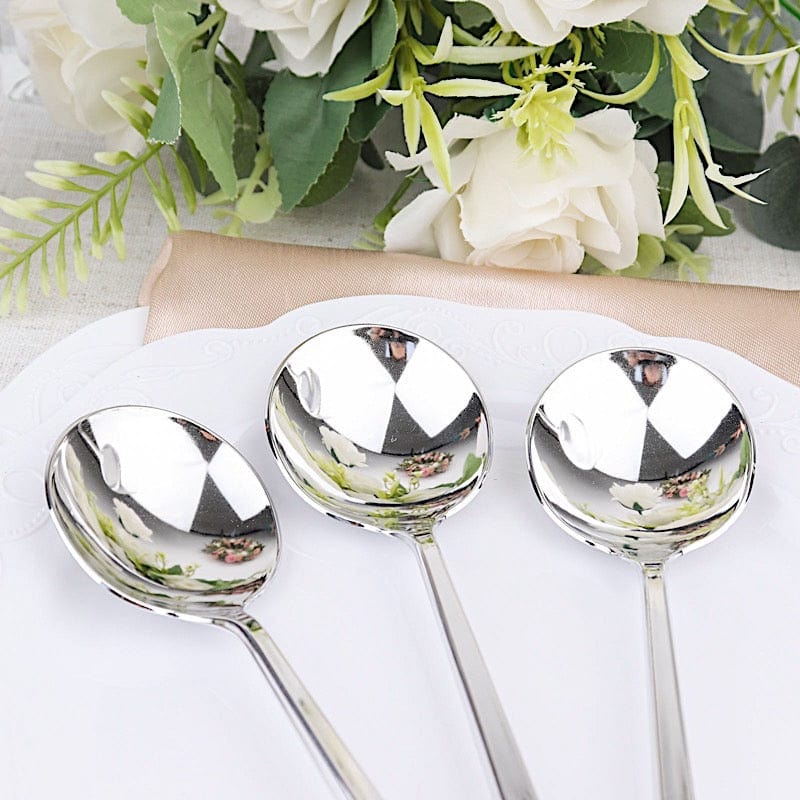 24 pcs 8 in Heavy Duty Plastic Spoons Disposable Cutlery