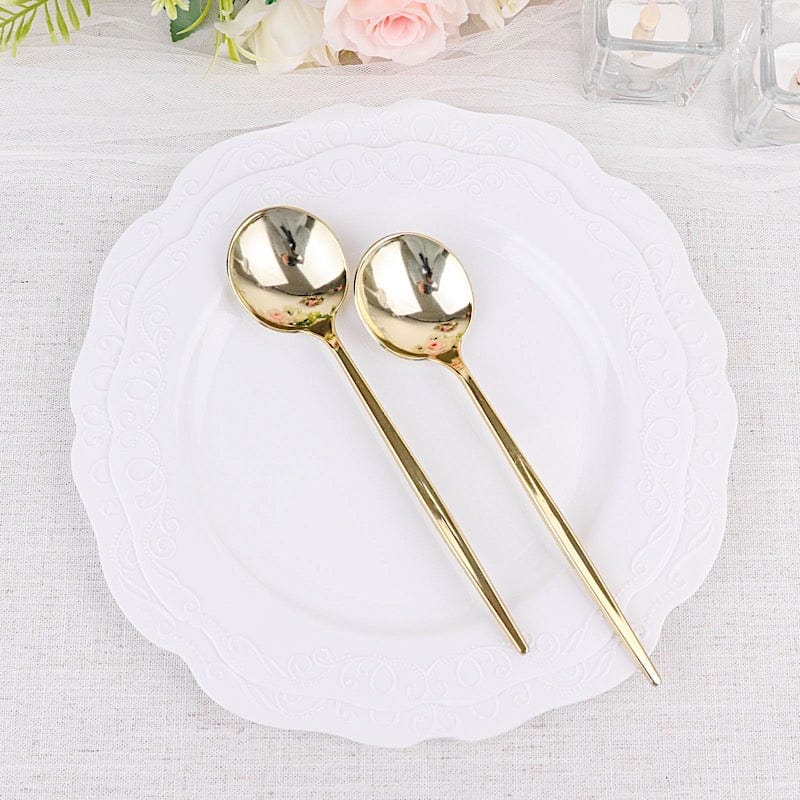 24 pcs 8 in Heavy Duty Plastic Spoons Disposable Cutlery