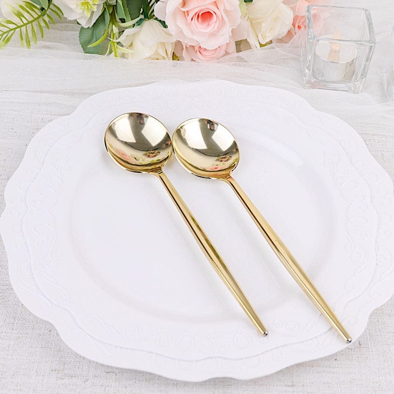 24 pcs 8 in Heavy Duty Plastic Spoons Disposable Cutlery