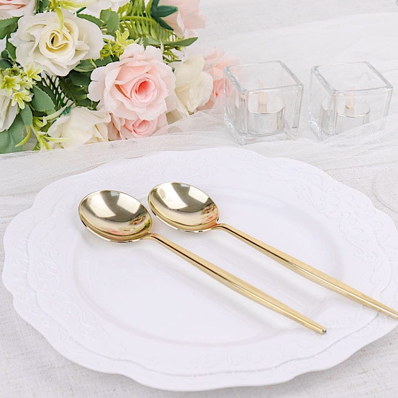 24 pcs 8 in Heavy Duty Plastic Spoons Disposable Cutlery