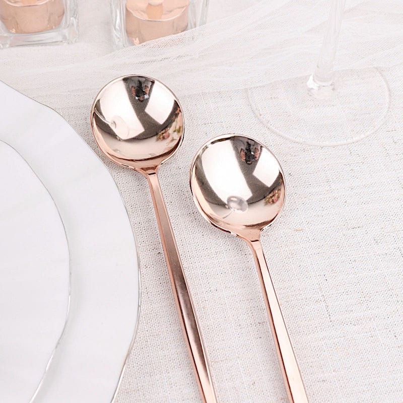 24 pcs 8 in Heavy Duty Plastic Spoons Disposable Cutlery