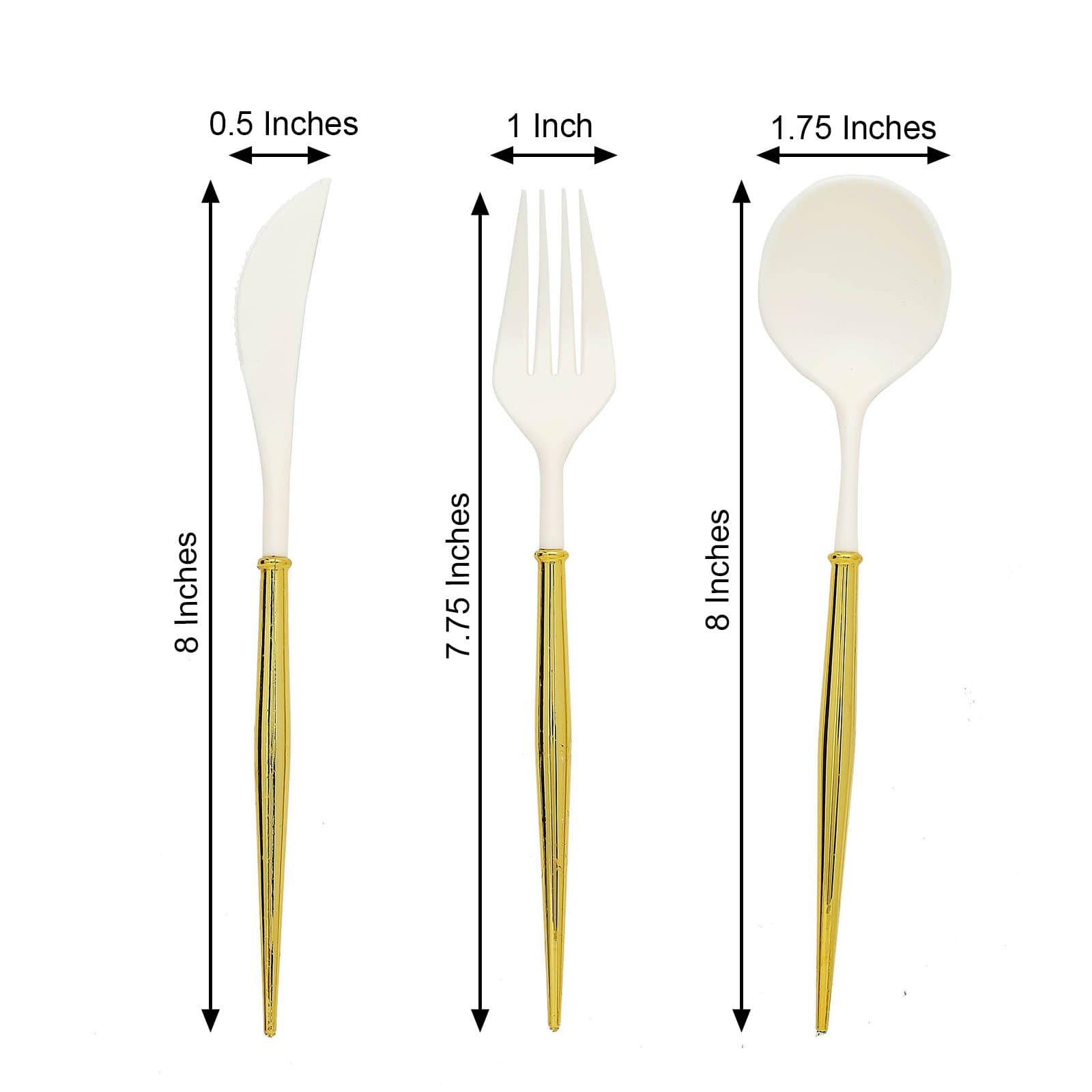 24 Disposable Plastic Cutlery Spoon Fork and Knife Set