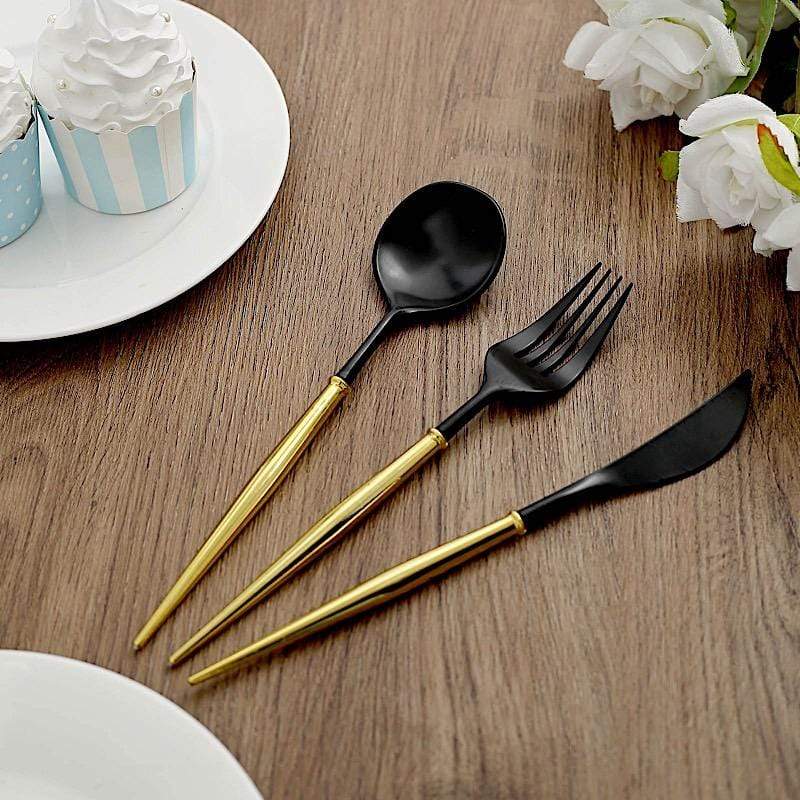 24 Disposable Plastic Cutlery Spoon Fork and Knife Set