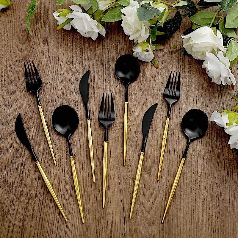 24 Disposable Plastic Cutlery Spoon Fork and Knife Set