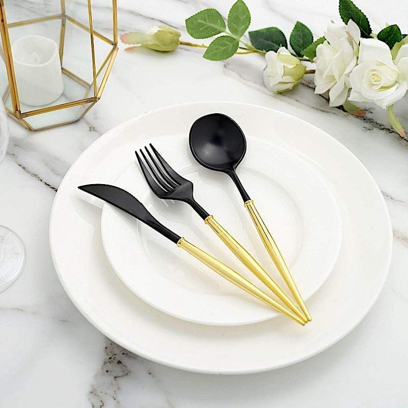 24 Disposable Plastic Cutlery Spoon Fork and Knife Set