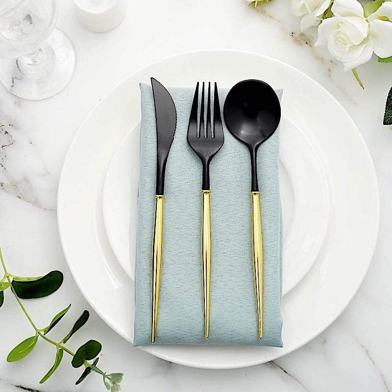 24 Disposable Plastic Cutlery Spoon Fork and Knife Set