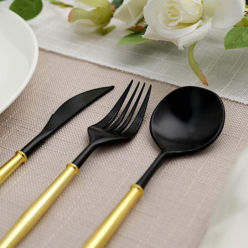 24 Disposable Plastic Cutlery Spoon Fork and Knife Set