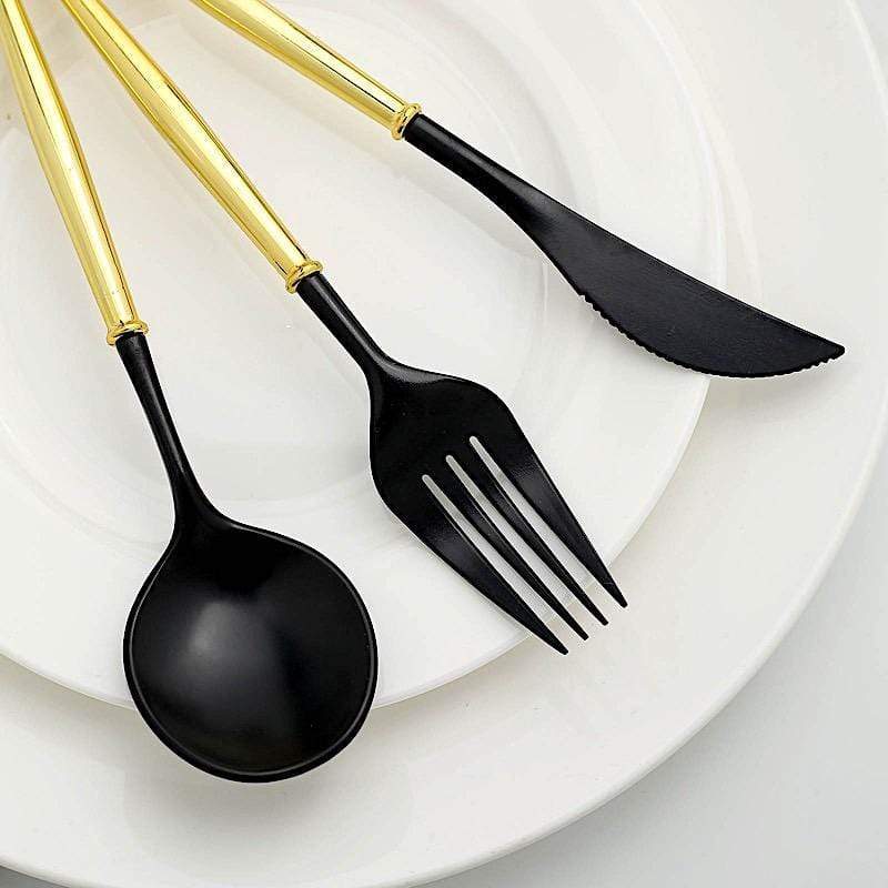 24 Disposable Plastic Cutlery Spoon Fork and Knife Set