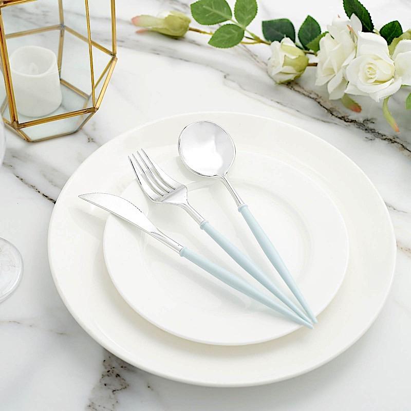 24 Disposable Plastic Cutlery Spoon Fork and Knife Set
