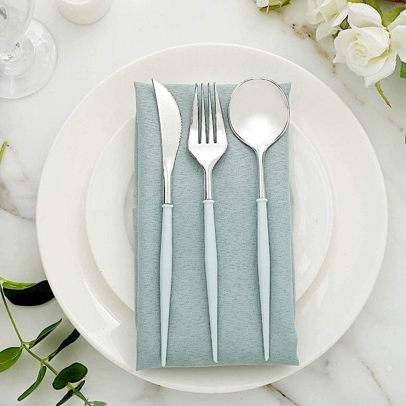24 Disposable Plastic Cutlery Spoon Fork and Knife Set