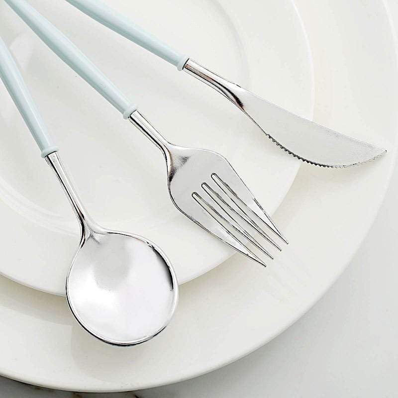 24 Disposable Plastic Cutlery Spoon Fork and Knife Set