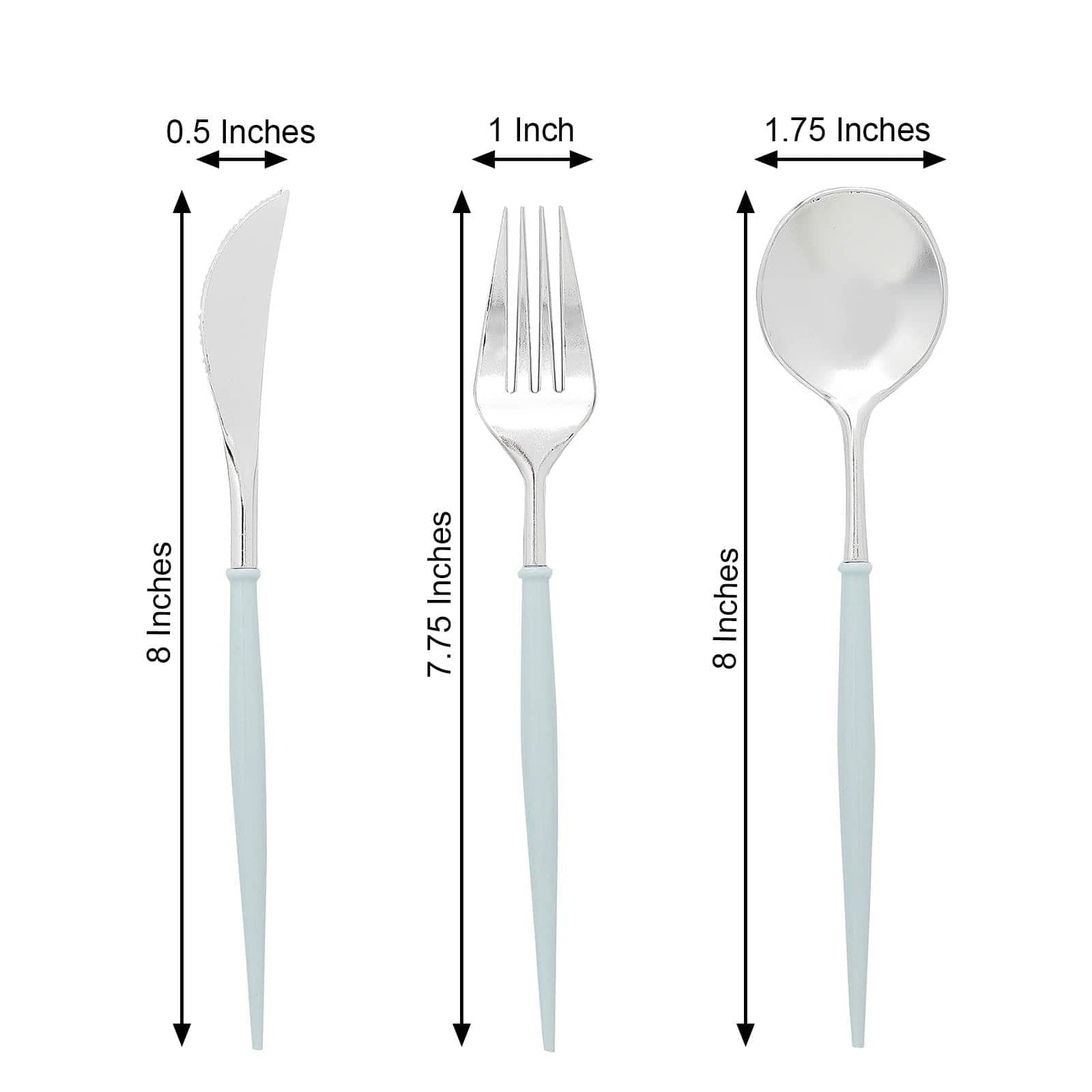 24 Disposable Plastic Cutlery Spoon Fork and Knife Set