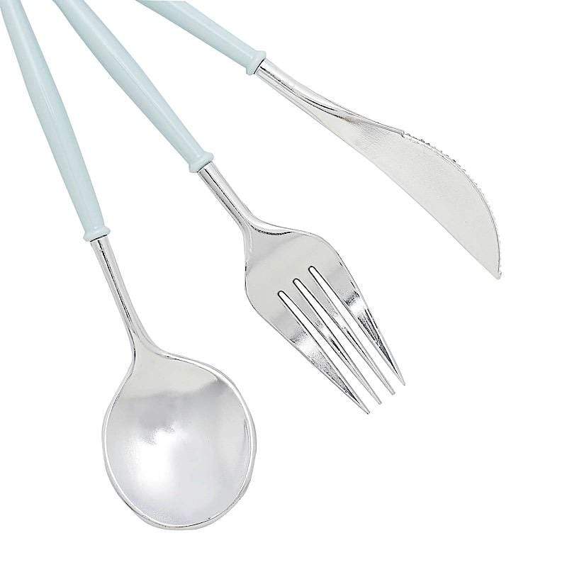 24 Disposable Plastic Cutlery Spoon Fork and Knife Set